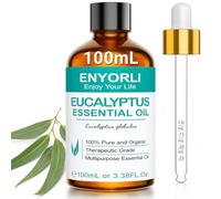 ENYORLI Aceite Esencial de Eucalipto 100ml para Difusor y Humidificador Cuentagotas Calibrado para Aromaterapia Aroma Refrescante y Vigorizante para el Hogar Yoga y Spa