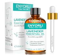 ENYORLI Aceite Esencial de Lavanda 100ml Aceite de Lavanda 100% Puro y Matural Favorece el Sueño Orgánico Sin diluir Relajación Masaje Corporal Cuidado de la Piel Difusor Baño