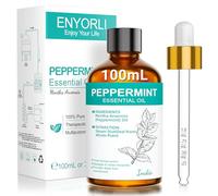 ENYORLI Aceite Esencial de Menta 100ml Puro y Natural para Difusor Aromaterapia Humidificador y Masaje Refrescante Alivio de Fatiga Uso Hogar y Spa