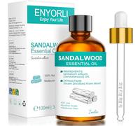 ENYORLI Aceite Esencial de Sándalo 100 ml Aroma Amaderado Cálido para Difusor Meditación Dormitorio Masaje Diluido Baño Velas Jabones DIY y Hogar