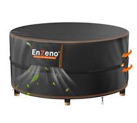Enzeno Funda para Mesa de Jardín impermeable,Cubierta Redonda para Muebles de Jardín con Rejillas de Ventilación,Cubierta Redonda para Mesa de Patio,anti-UV,Prueba de Desgarros (190x80cm)