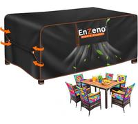Enzeno Funda para Mesa de Jardín Resistente Impermeable,160 x 90 x 74 cm,Tela Oxford 420D para Muebles de Salón,Fundas Protectora para Muebles de Salón,Cubierta de Salón con Salida de Aire para