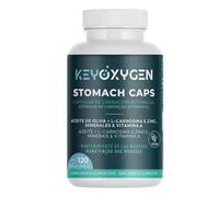 Enzimas Digestivas Liberación Estomacal con Zinc + Vitamina A Y L-Carnosina - Complemento Alimenticio Vegano para El Mantenimiento de las Mucosas 120 Cápsulas | KeyOxygen Stomach Caps
