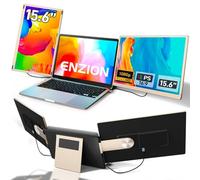 Enzion Extensión de pantalla para portátil, monitor portátil de 15,6", FHD 1080p IPS, extensión de pantalla de computadora portátil triple, monitor multimodo extraíble para computadora