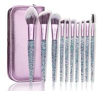 ENZO KEN Juego de Brochas de Maquillaje con Purpurina con Funda, Juego de Brochas de Maquillaje Veganas Profesionales, Juego de Brochas de Maquillaje Coloridas, Brochas de Maquillaje Veganas, Juego De