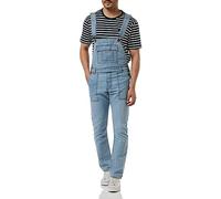 Enzo Men's EZD390 VEN Denim Dungarees Overalls, Bleach, 38