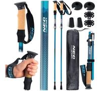 eo-Sport Bastones de Trekking para Caminar nórdico Plegable Ajustable 85-130 cm Mango de Corcho de Aluminio 1 par