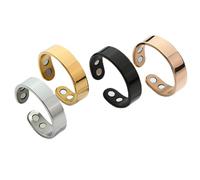 EOAMGO Anillo Calmi, Anillos Magnéticos de Pulgar para Ansiedad para Mujeres y Hombres, Anillos Calmara, 4 Piezas de Anillo de Dedo de Acero Inoxidable