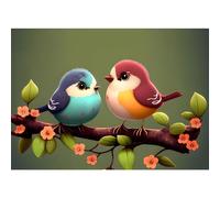 EOBROMD Diamond Painting Kit Completo Pájaro Lindo, Flor Pintura de Diamante Adultos Niños, Animal Punto de Cruz Diamante, Cuadro Diamante Art Rhinestones Bordado para Decoración Hogar 30x40cm