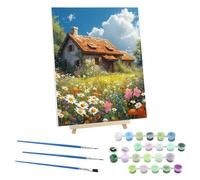 EOBROMD Flores Marino Pintar por Numeros Adultos con Marco, Cuadros para Pintar por Numeros Casa, Lona sin Pliegues Pintura al Colorear por Numeros con Caballete, Decoración del Hogar 30x40cm