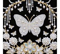 EOBROMD Mariposa 3D Pearl Art Kit, DIY Painting Craft Supplies, Pearl Painting Set with High Gloss Finish, Activity for Adults Beginners, 3D Pearl Dots