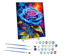 EOBROMD Tren Rojo Pintar por Numeros Adultos con Marco, Cuadros para Pintar por Numeros Fantasía, Lona sin Pliegues Pintura al Colorear por Numeros con Caballete, Decoración del Hogar 30x40cm