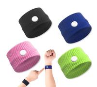 EODKSE Set de 4 Pulseras contra el mareo con acupresión para náuseas, antináuseas y mareo en Coche, Accesorio para ansiedad y náuseas matutinas, Apto para niños y Adultos,