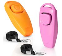 EOEDEPAZ Silbato de entrenamiento 2 en 1 para entrenamiento y retiro, accesorios de entrenamiento para cachorros, gatos, caballos y animales pequeños, paquete de 2 con cordón, recompensa a tus