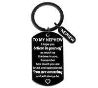 EoffIvan Llavero inspirador para sobrino de tía, tío, regalo inspirador con texto en inglés "I Believe In You" para sobrinos para adultos, cumpleaños, aniversario, graduación