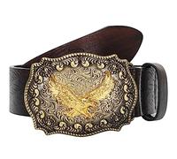 Eohak Cinturón de Cuero Vaquero Occidental Con Hebilla de Animal en Relieve Para Hombres y Mujeres, Coffee/Eagle, Para 91-102 cm Taille