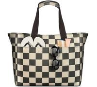 EOIWUY Bolsa Playa, Bolso Playa Grande, Impermeable & Plegable, 35L Bolsa Piscina con Cremallera y Compartimento Húmedo, Bolso Familiar Viaje Mano para Vacaciones/Gimnasio/Desplazamientos Diarios