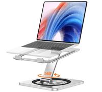 EOIWUY Soporte Portatil Mesa, [360° Giratoria Base] Elevador Portatil de Aleación Aluminio, Ergonómica & Plegable Laptop Stand para Trabajo en Equipo Compatible con MacBook Pro/Air, HP (10-16")