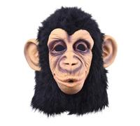 Eoixuqba Cabeza Mono Disfraz 29 CM Máscara Chimpancé Negra, Sombrero De Mono, Máscara De gorilas Látex, Disfraz De Mono, Máscaras Animales,