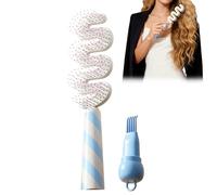 Eoixuqba Cepillo Definidor para Rizos - Masajeador portátil con cerdas y mango - Peine de masaje de cuero Cabello | Para vacaciones, fiesta, salón, casa, viaje, boda, novia, spa, aseo