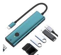 Eoixuqba Concentrador USB C,Extensor USB 3.0 - Concentrador Portátil 7 Puertos 5Gbps con Función de Apagado de Pantalla para Monitor Portátil PC