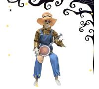 Eoixuqba Decoraciones De Esqueletos para Halloween - Esqueletos Animados Graciosos Duelo De Banjo - Decoración Articulada con Ojos Que Brillan y Música para Jardín Pasarela Fondo Fotográfico Porche