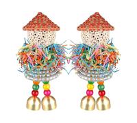 Eoixuqba Juguetes de Forrajeo para Periquitos - 2 Piezas Accesorios Masticables para Mascotas - Bola Estimulante para Entrenamiento de Jilguero Guacamayo Cacatúa Canario y Ninfas