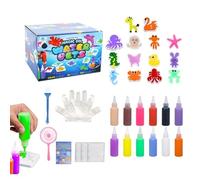 Eoixuqba Kit de Juguete Acuático,Kits de Manualidades Interactivos con 14 Moldes de Animales,Kit de Creación Acuática para Manualidades Infantiles | para Niñas Escuela Aula Hogar Viaje Guardería