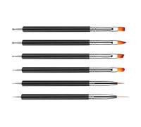 Eoixuqba Kit de pinceles para diseño de uñas, pinceles para decoración de uñas - 6 uds herramientas de pintura con bolígrafo de diseño de Arte de uñas de doble punta - Herramientas de punt,