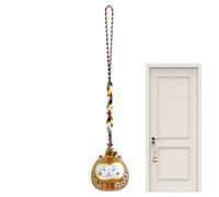 Eoixuqba Llavero de gato de la suerte, campana china, campana de gato de la suerte, colgante de campana de animal, colgante decorativo de protección de gato, símbolo de buena suerte y riqueza para el