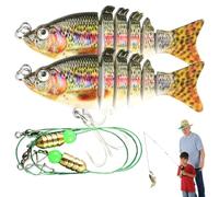 Eoixuqba Señuelos de para,Señuelo Nadador De 2 Piezas con Múltiples Articulaciones,Cebo para De | para Lucioperca Trucha Perca Americana Salmón Bagre Agua Salada Agua Dulce Hombres