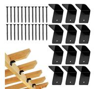 Eoixuqba Soportes Para Vigas Negros | Abrazaderas Galvanizadas Para Techo 12 Piezas,Conectores de Cubierta Robustos para Vigas de Madera en Techos Cobertizo Pérgola Valla