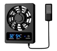 Eoixuqba Ventilador de refrigeración para acuario Ventilador de refrigeración para reptiles Medidor inteligente de temperatura y humedad de reptiles con pantalla LED para terrario de la selva vive
