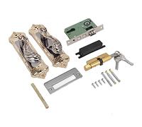 EOJDDPA Cerradura De Manija De Puerta Cojinete Silencioso Manija De Palanca De Seguridad Cerradura De Puerta De Dormitorio Reversible Acero Al Manganeso Titanio Negro Dorado 633 G Para