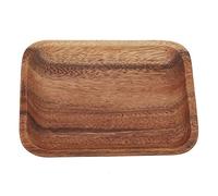 EOJDDPA Elegante bandeja de sushi, plato de madera para servir, aperitivos de madera de primera calidad, ensalada, postres, plato para el hogar, restaurante, cafetería, panadería, (16,5 * 12,5 * 2cm)