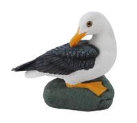 EOJDDPA Estatua de gaviota de resina de pájaro marino, hecha a mano, estilo mediterráneo, decoración del hogar y la oficina, adorno para salón, balcón, escritorio (tipo sentadilla)