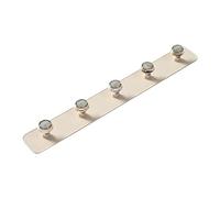 EOJDDPA Gancho redondo montado en la pared, 5 ganchos, adhesivo fuerte, multifunción, autoadhesivo, estante para colgar en la pared para baño, cocina, dormitorio, material ABS, 35x4,5 cm