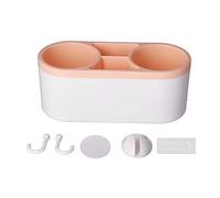 EOJDDPA Hair Dryer Holder Wall Mounted Innovative Multifunctional Hair Tool Organizer with Stickers for Home Hotel Bathroom Plastic 310g (Naranja)