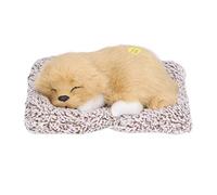 EOJDDPA Juguete Realista para Perro durmiendo, Adorable Cachorro de Peluche Realista con Sonido para niños, niñas, decoración del hogar, Regalo de 6,7 x 5,5 Pulgadas, Color marrón (Labradora)