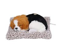 EOJDDPA Juguete Realista para Perro durmiendo, Adorable Cachorro de Peluche Realista con Sonido para niños, niñas, decoración del hogar, Regalo de 6,7 x 5,5 Pulgadas, Color marrón (migru murió)