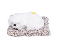 EOJDDPA Juguete Realista para Perro durmiendo, Adorable Cachorro de Peluche Realista con Sonido para niños, niñas, decoración del hogar, Regalo de 6,7 x 5,5 Pulgadas, Color marrón (pequinés Blanco)