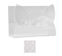 EOJDDPA Organizador de acrílico para correo, elegante diseño de oreja de gato, soporte para sobres de cartas para el hogar, oficina, escuela, de primera calidad, inastillable, ligero, (Transparente)