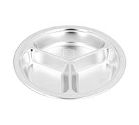EOJDDPA Plato de cena dividido de acero inoxidable, plato de arroz reutilizable para niños, diseño de aislamiento térmico engrosado para el hogar, cocina, restaurante, camping, picnic (53mm)