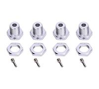 EOJDDPA RC Neumático Combinador Rueda Hex Acoplador Aleación de Aluminio Adaptador de Neumático para TRAXXAS EREVO 1/10 RC Coche Oscuro Rojo Plata Titanio Color 0.197 in 0.2in 4 Juegos (Plata)