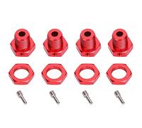 EOJDDPA RC Neumático Combinador Rueda Hex Acoplador Aleación de Aluminio Adaptador de Neumático para TRAXXAS EREVO 1/10 RC Coche Oscuro Rojo Plata Titanio Color 0.197 in 0.2in 4 Juegos (Roja)
