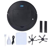 EOJDDPA Robot Aspirador Barredora Automática Inteligente 3 en 1 Bajo Ruido Multifuncional Recargable con Evitación de Obstáculos y Spray Humidificador para Limpieza de Pisos del Hogar ABS (Negra)