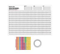Eojpdji Calendario 2026 | Planificador semanal y mensual con pegatinas - Calendario de pared 2026 como póster durante 365 días,Para Año Nuevo Hogar Oficina Aula Familia Estudiantes Maestros