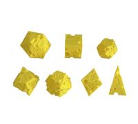 Eojpdji Dados Poliédricos | 7 Piezas Dados para Juego de Tablero de Queso | Accesorio Interactivo Impreso en 3D para Juegos de rol Enseñanza Toma de Decisiones | Noche Familiar Viajes Fiestas Aula