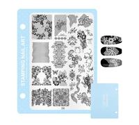 Eojpdji Diseños de placas de estampación de uñas - Herramienta de molde de prensa de manicura, juego de sellos de uñas, para principiantes y estudios y , preparación de bodas y práctica en casa