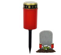 Eojpdji Luces solares para cementerio,Luces solares para tumbas | Lámpara LED sin llama para tumba de cementerio - de estaca impermeables, luz de césped conmemorativa solar sin llama para patio